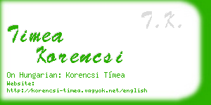 timea korencsi business card